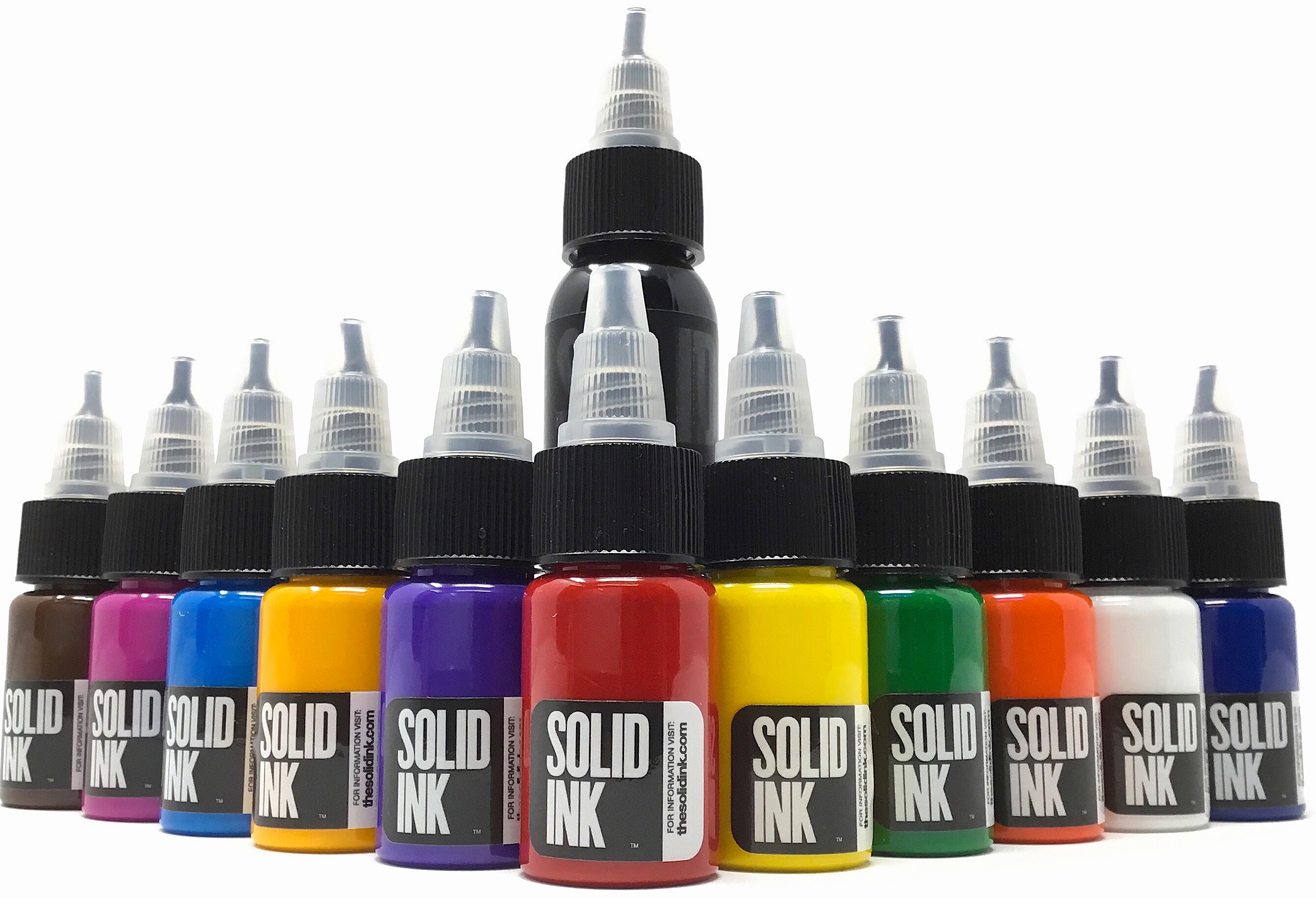 Solid Ink 11 Half Ounce Colors and 1oz Black Mini Travel Set